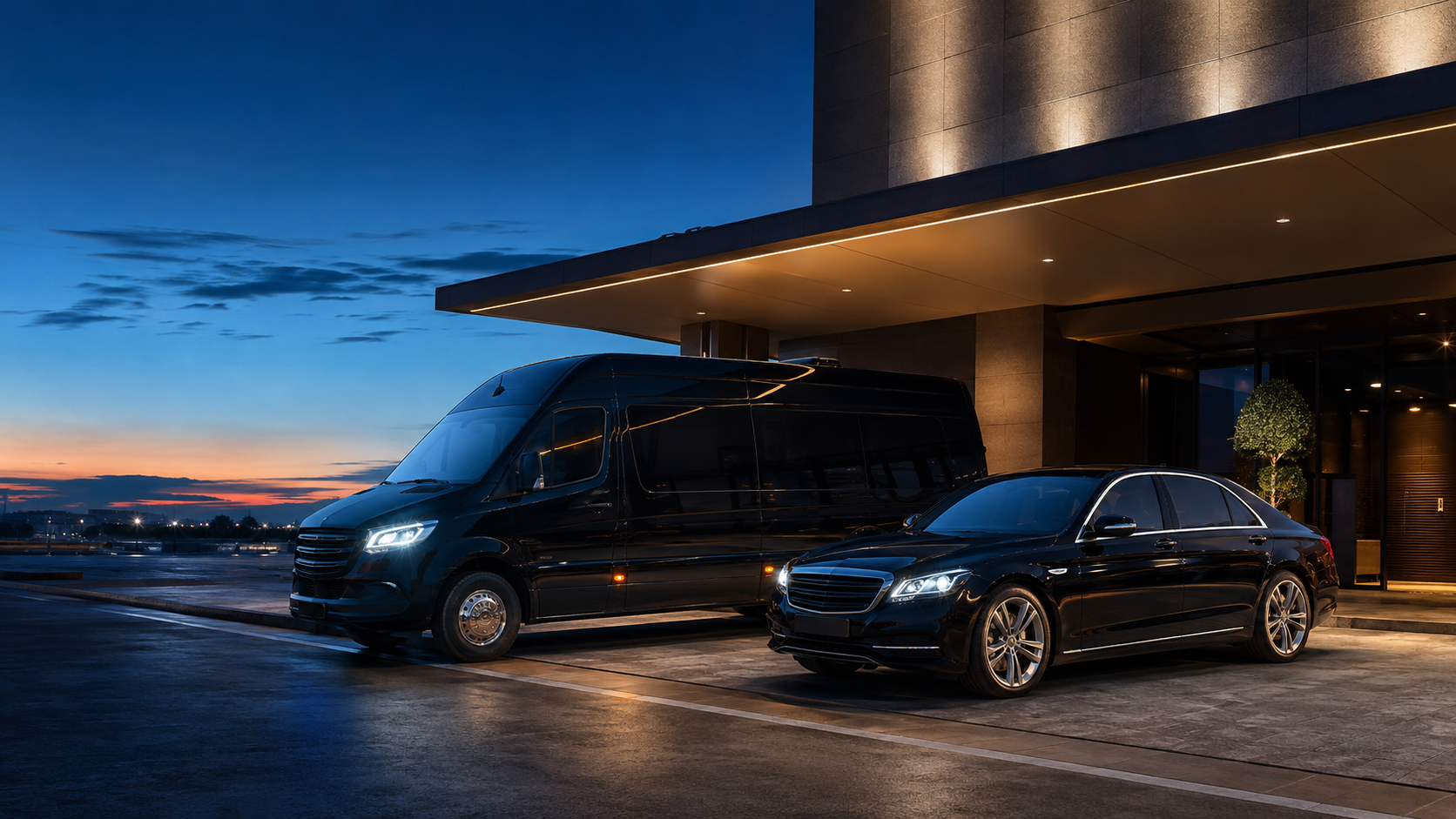 Van premium e carro executivo da Descoberta Viagens
